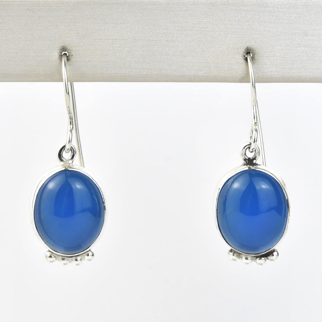Oval Stone Drop Earrings - Goldmakers Fine Jewelry