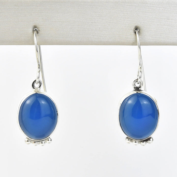 Oval Stone Drop Earrings - Goldmakers Fine Jewelry