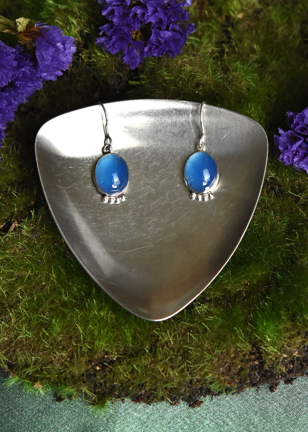 Oval Stone Drop Earrings - Goldmakers Fine Jewelry