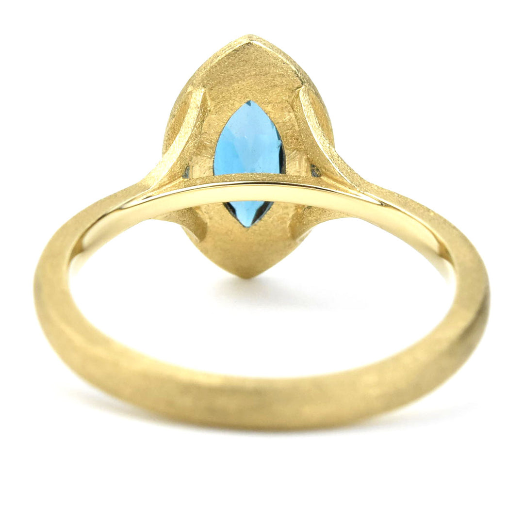 Marquise London Blue Topaz and Diamond Ring - Goldmakers Fine Jewelry