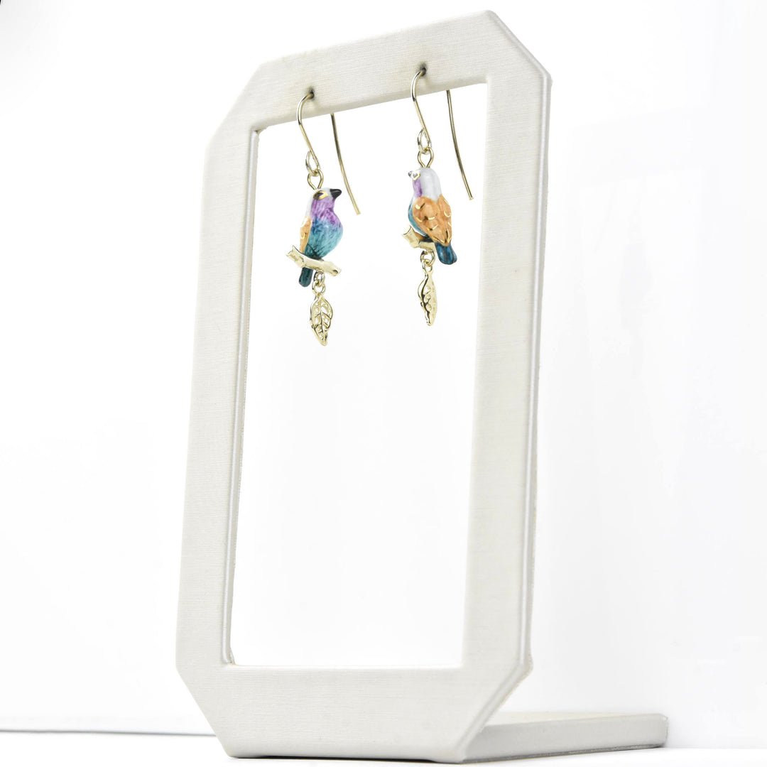 Blue Belly Bird Dangle Earrings - Goldmakers Fine Jewelry