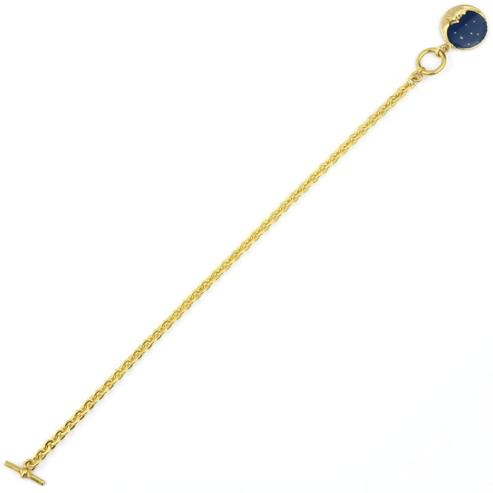 Blue Enamel Moon Bracelet - Goldmakers Fine Jewelry