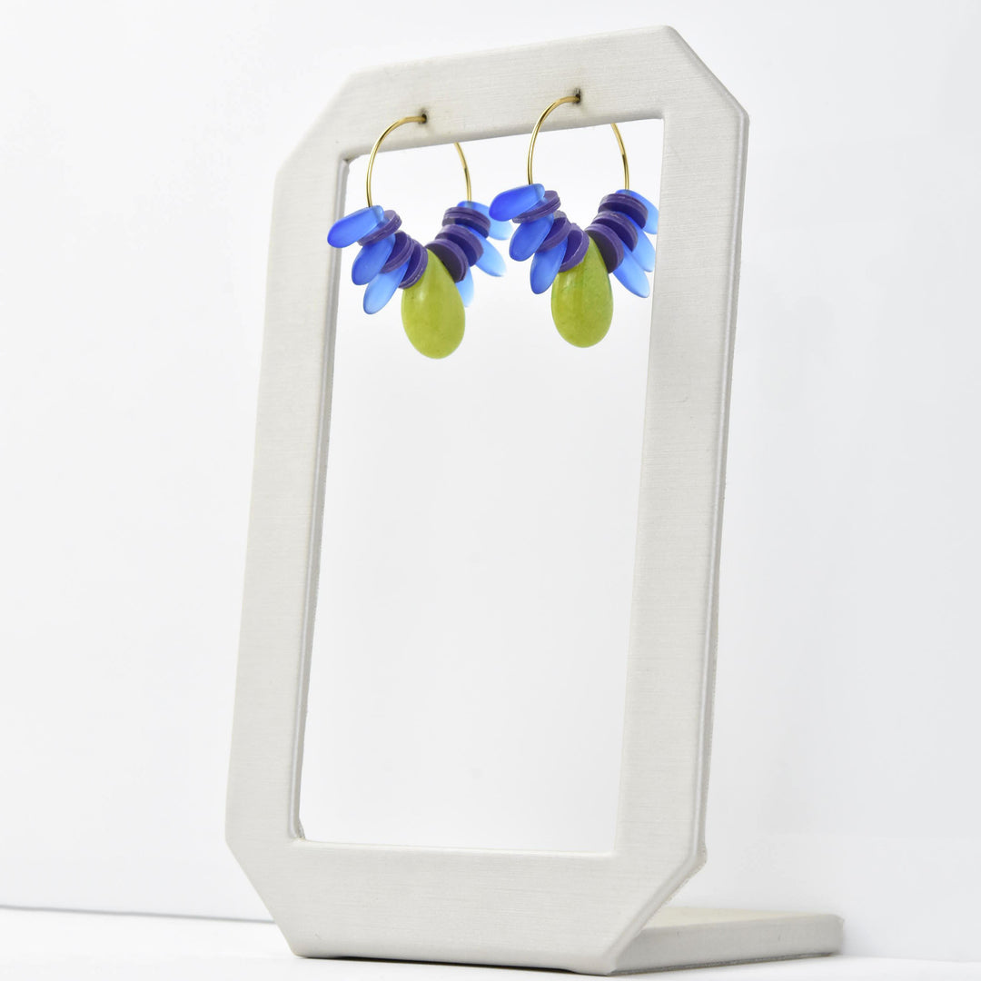 Blue, Green and Purple Mini Hoops - Goldmakers Fine Jewelry
