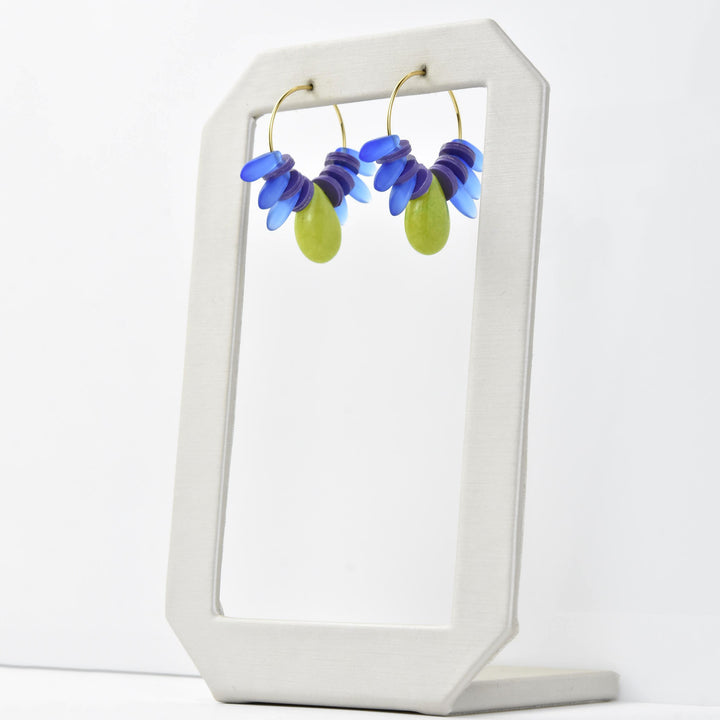 Blue, Green and Purple Mini Hoops - Goldmakers Fine Jewelry