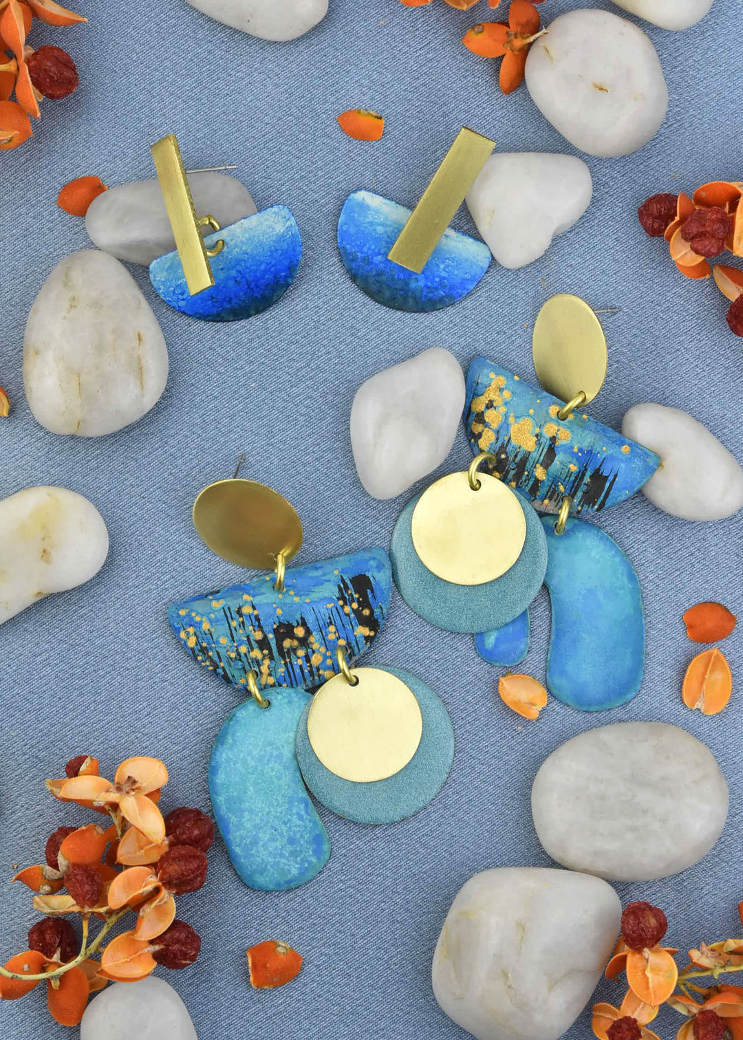 Sailboat Earrings in Blue Ombre - Goldmakers Fine Jewelry