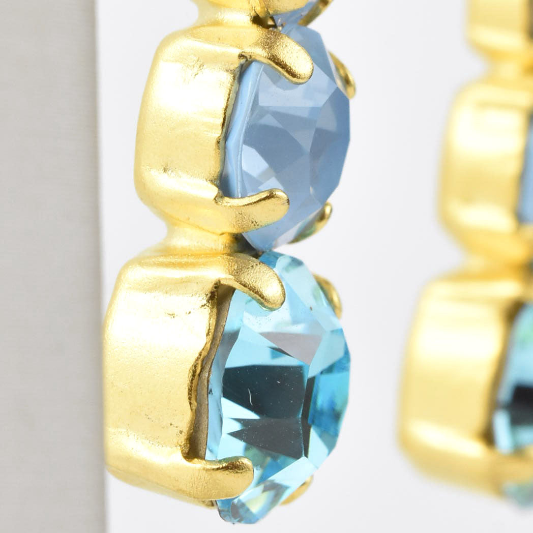 Icy Blue Three Stone Drops - Goldmakers Fine Jewelry