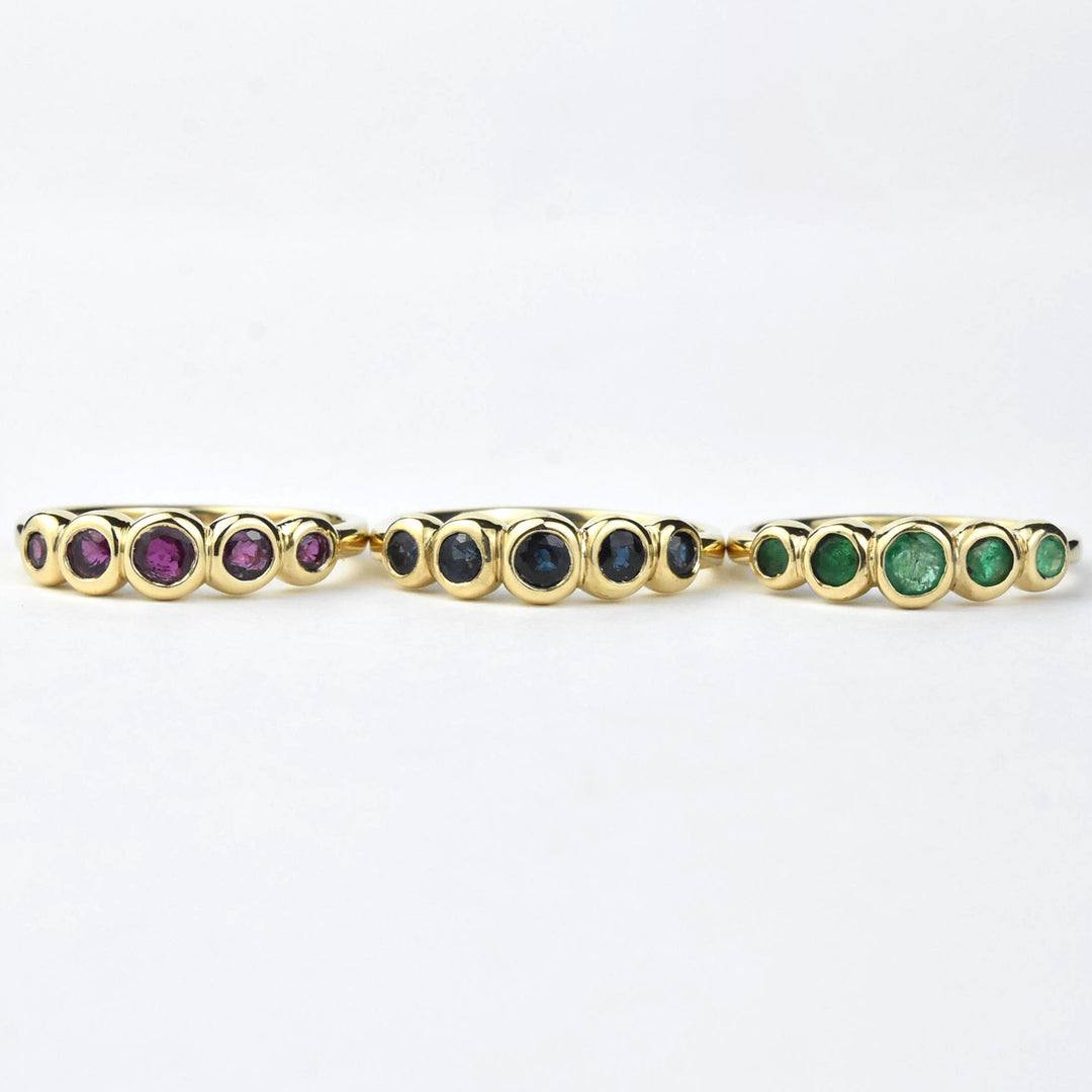 Sapphire Bubble Band in 14k Gold - Goldmakers Fine Jewelry