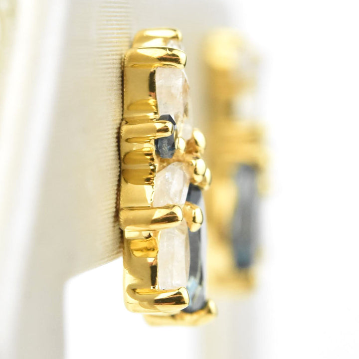 Rainbow Moonstone & Blue Topaz Butterfly Studs - Goldmakers Fine Jewelry