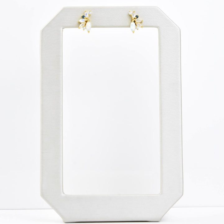 Opal & Cubic Zirconia Butterfly Studs - Goldmakers Fine Jewelry