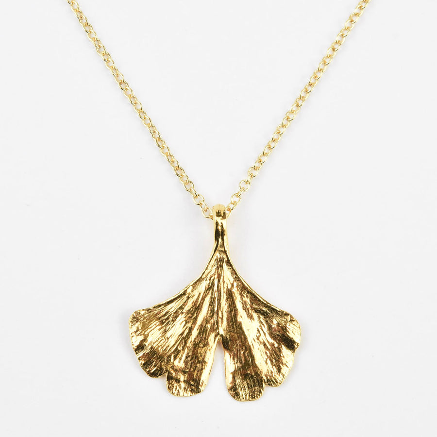 Medium Vermeil Ginkgo Necklace - Goldmakers Fine Jewelry