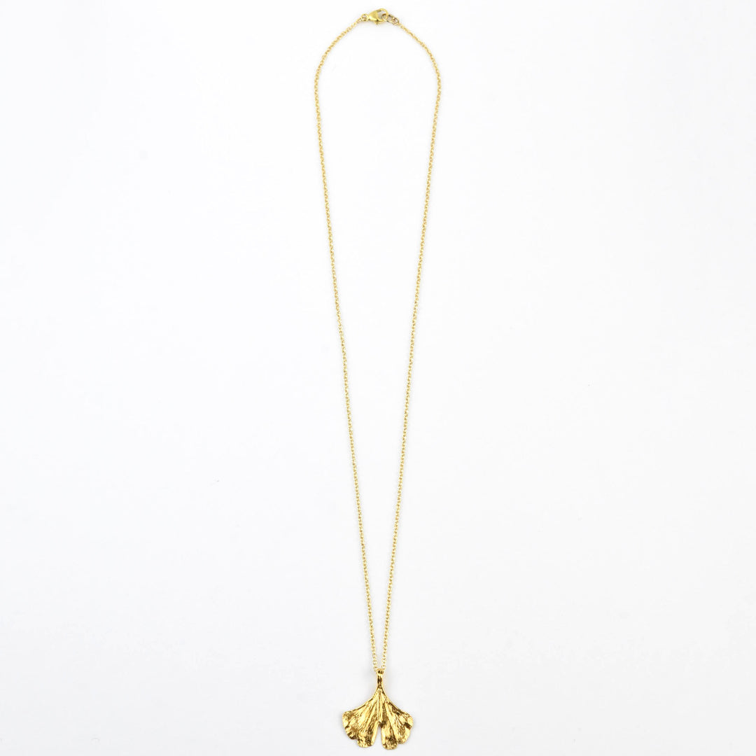 Medium Vermeil Ginkgo Necklace - Goldmakers Fine Jewelry