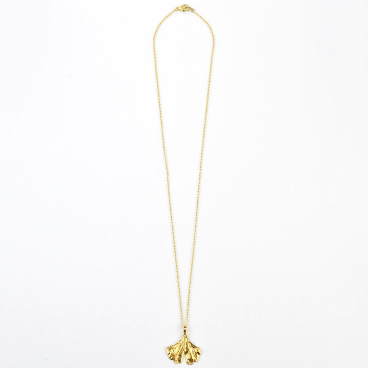 Medium Vermeil Ginkgo Necklace - Goldmakers Fine Jewelry