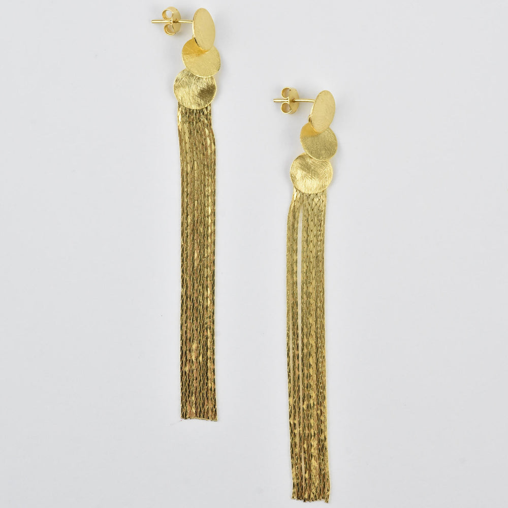 Metallic Tassel Earrings - Goldmakers Fine Jewelry