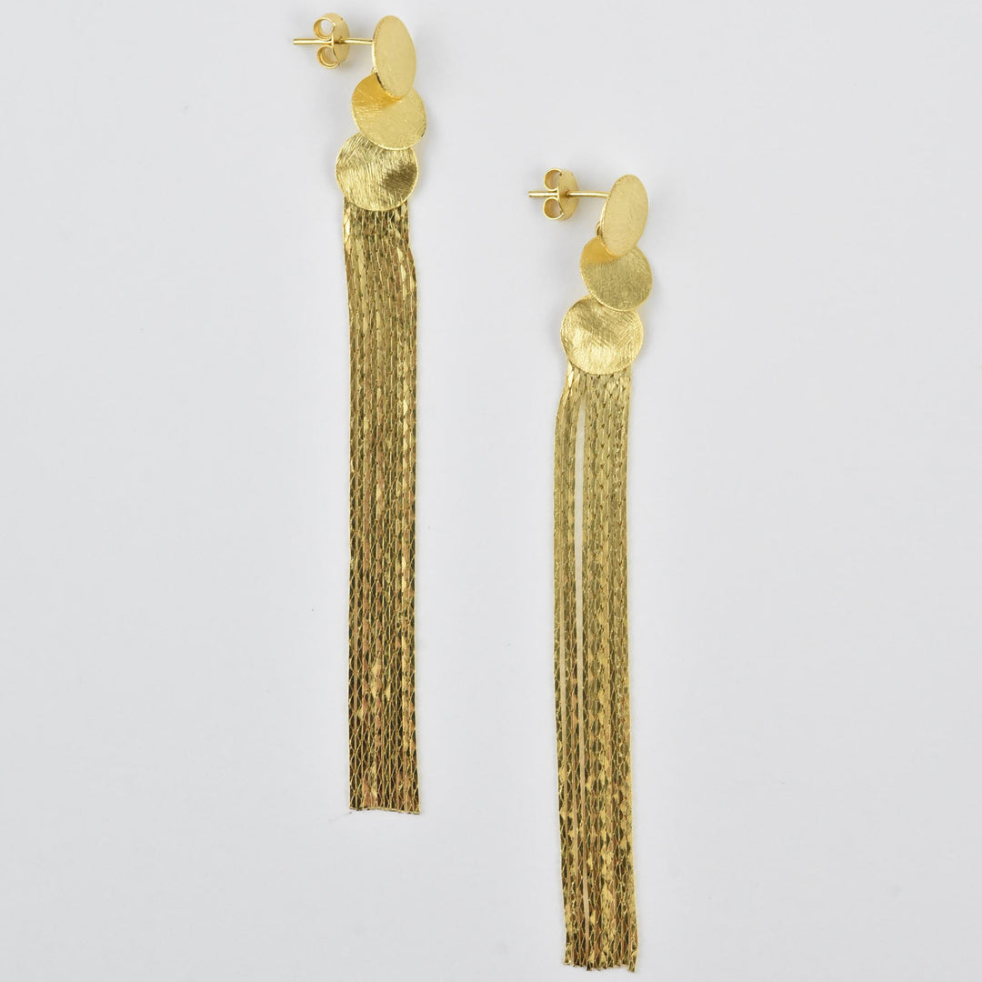 Metallic Tassel Earrings - Goldmakers Fine Jewelry