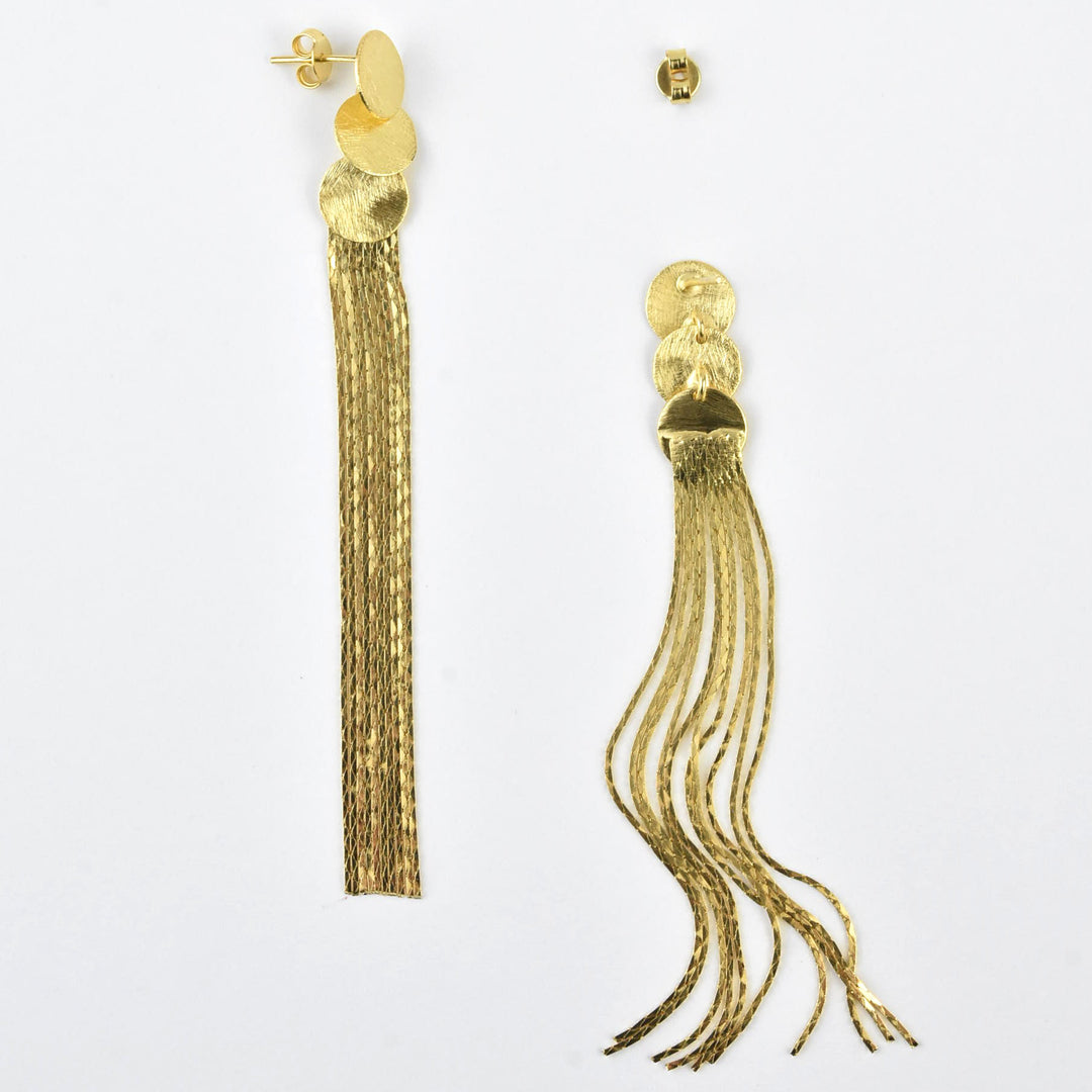 Metallic Tassel Earrings - Goldmakers Fine Jewelry
