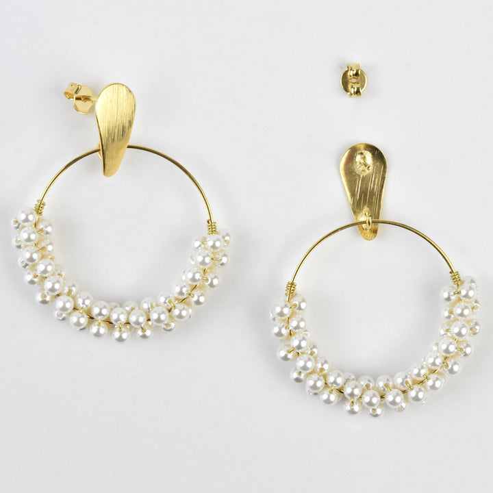 Pearl Circle Earrings - Goldmakers Fine Jewelry