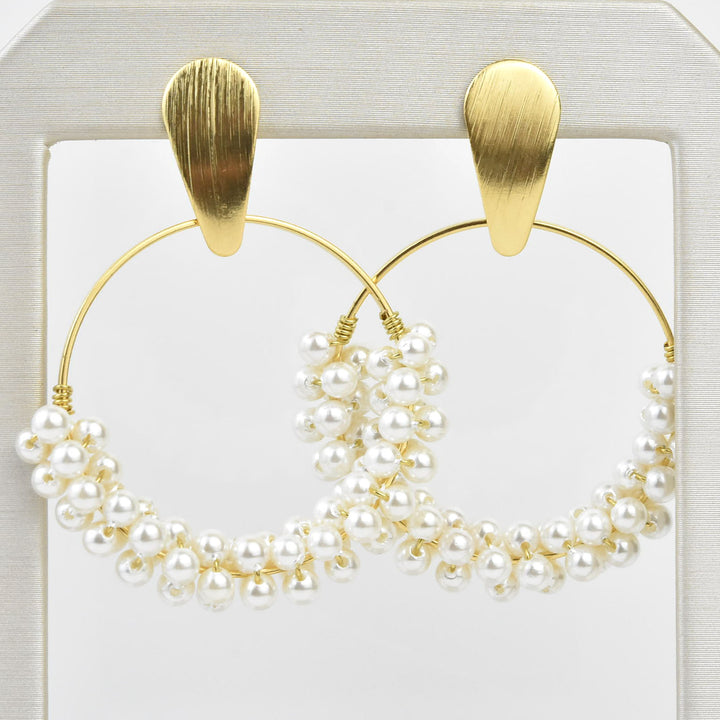 Pearl Circle Earrings - Goldmakers Fine Jewelry