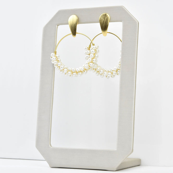 Pearl Circle Earrings - Goldmakers Fine Jewelry