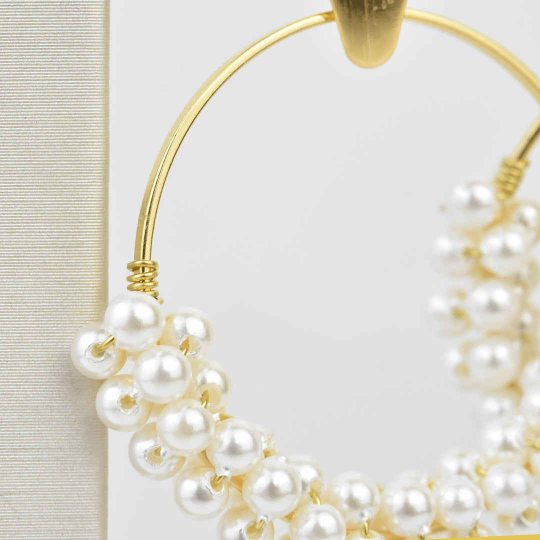 Pearl Circle Earrings - Goldmakers Fine Jewelry