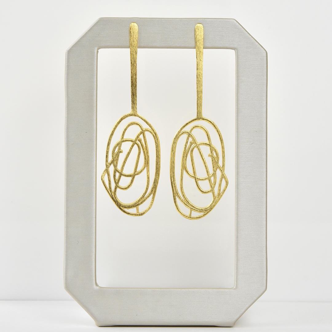 Scribble Drop Earrings - Goldmakers Fine Jewelry