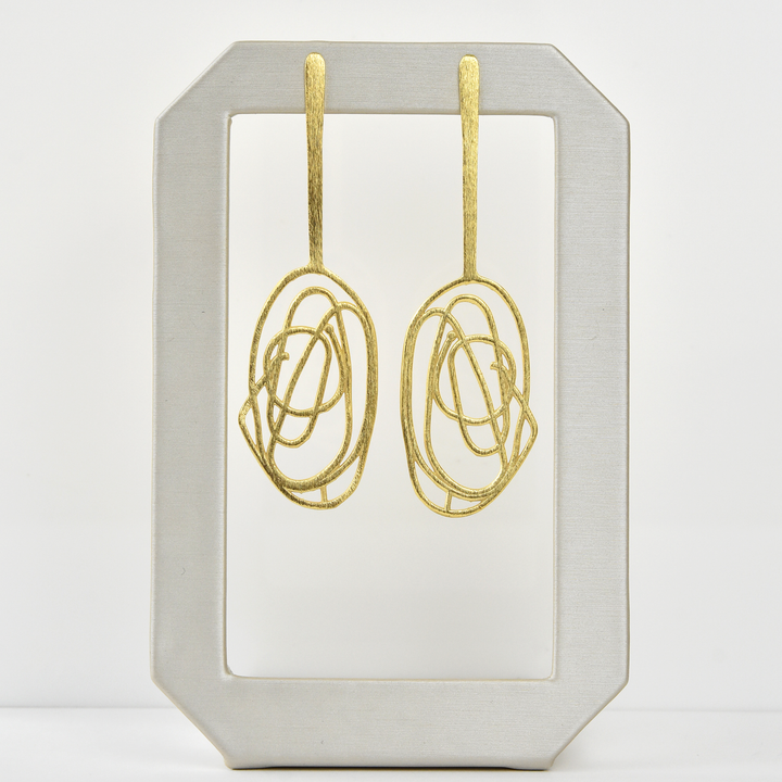 Scribble Drop Earrings - Goldmakers Fine Jewelry