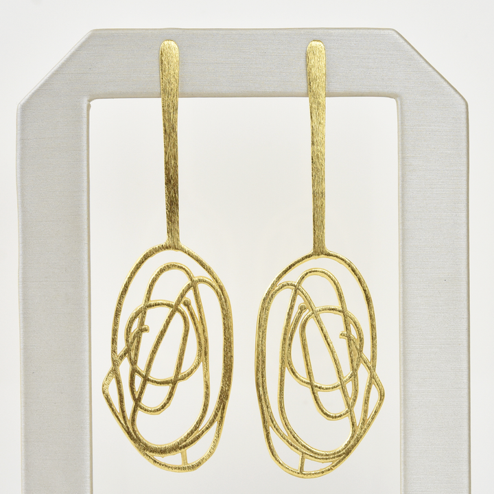 Scribble Drop Earrings - Goldmakers Fine Jewelry