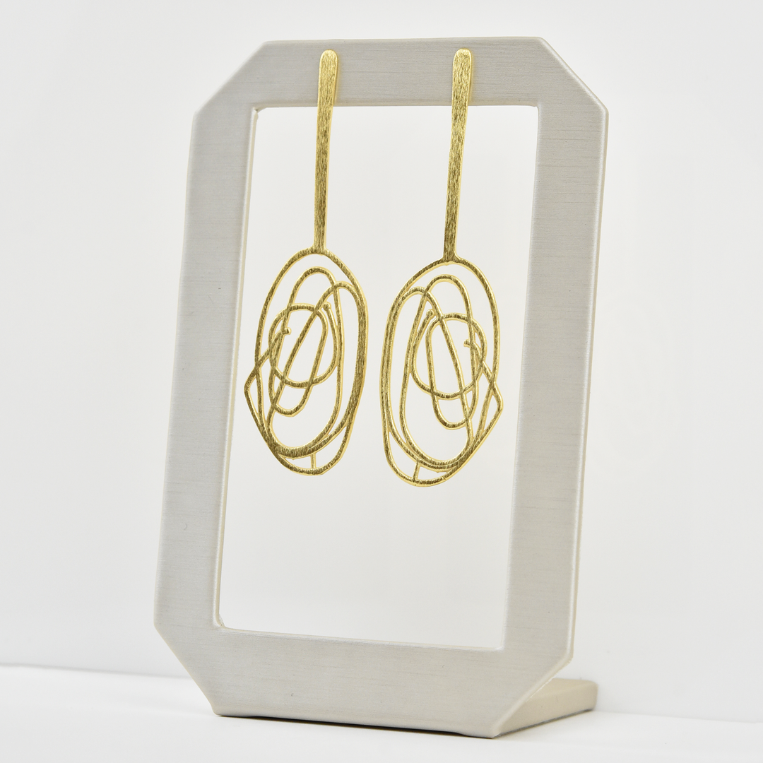 Scribble Drop Earrings - Goldmakers Fine Jewelry