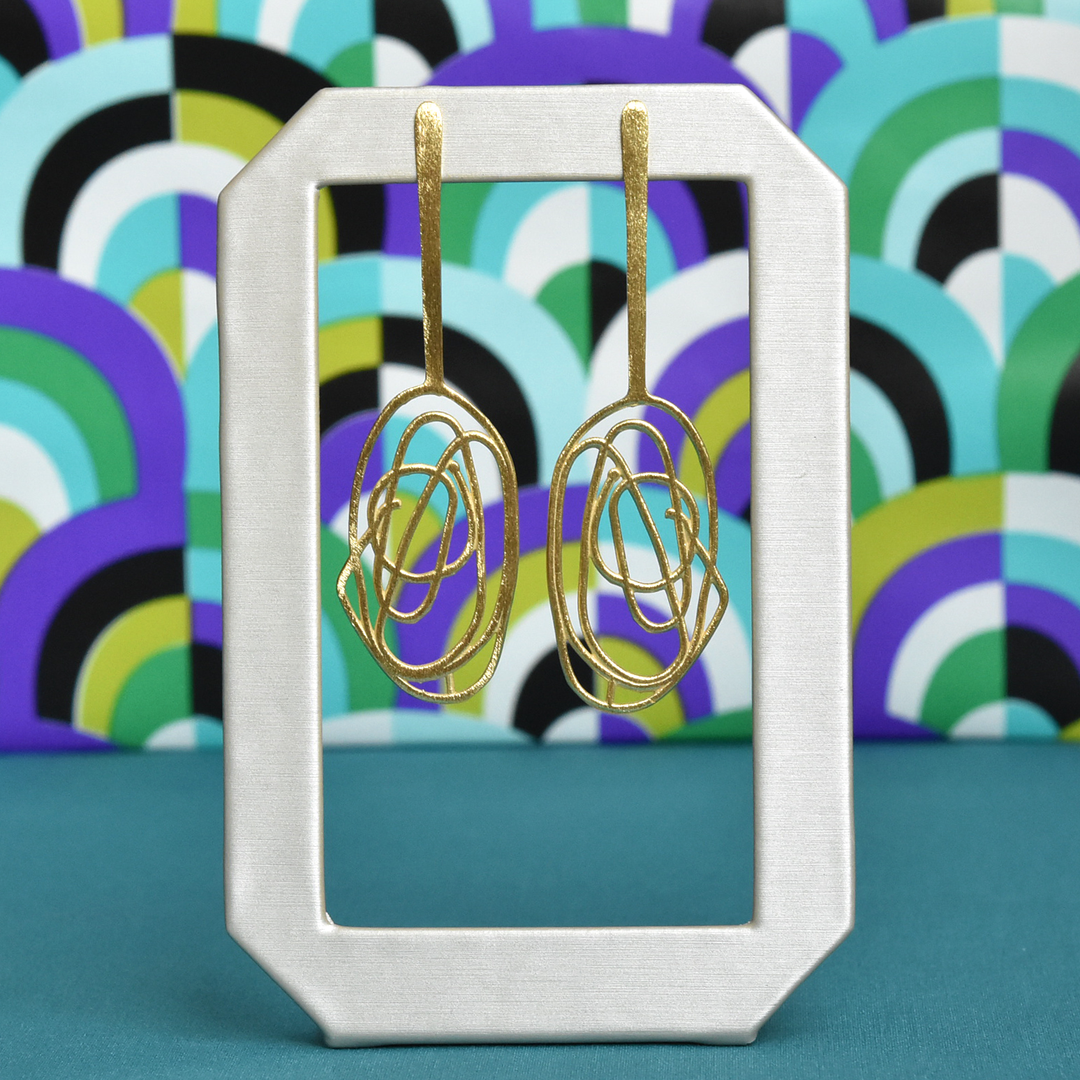 Scribble Drop Earrings - Goldmakers Fine Jewelry