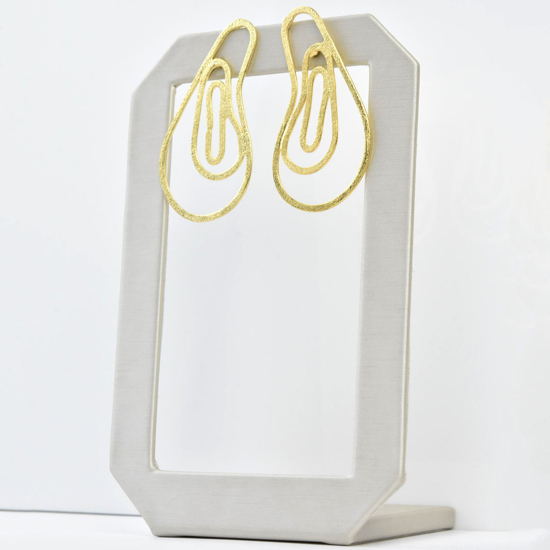 Scribble Post Earrings in Gold Tone - Goldmakers Fine Jewelry