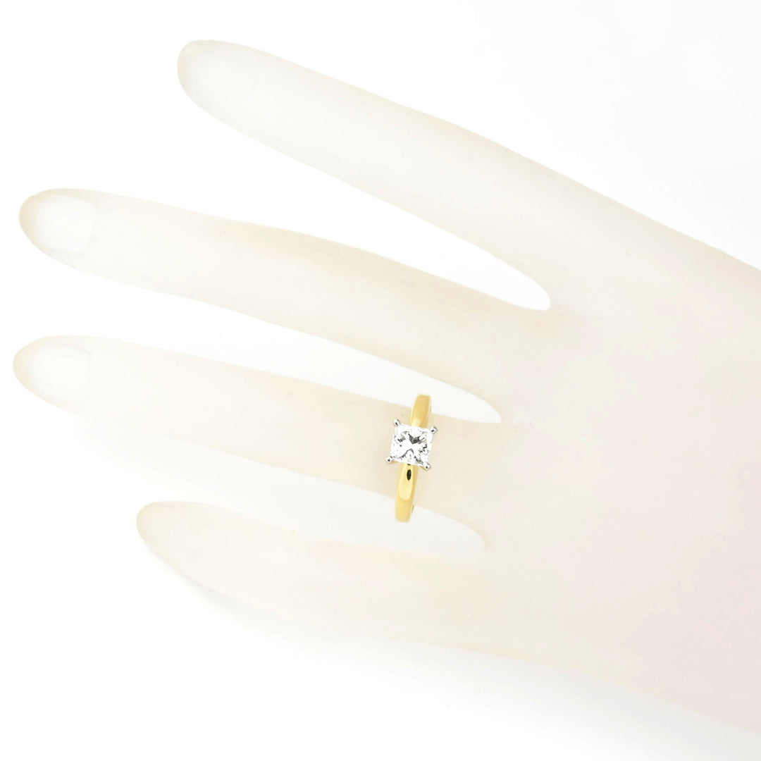 Princess Cut Diamond Solitaire Engagement Ring in 14k Yellow Gold - Goldmakers Fine Jewelry