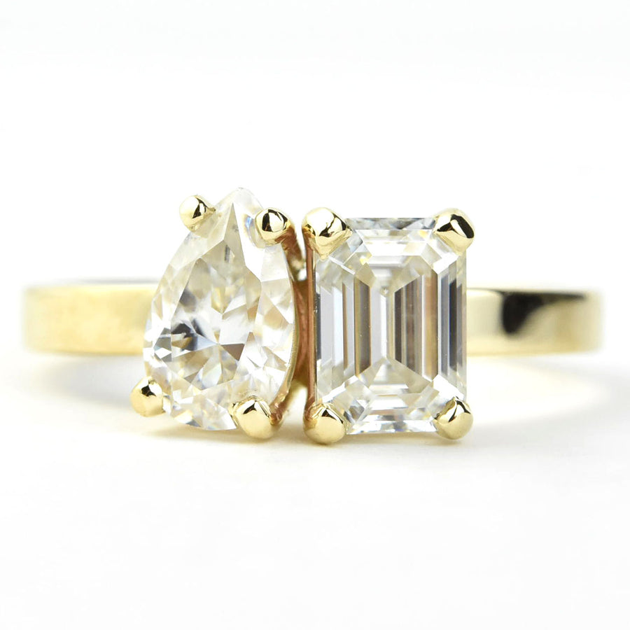 Moissanite Moi et Toi Engagement Ring - Goldmakers Fine Jewelry