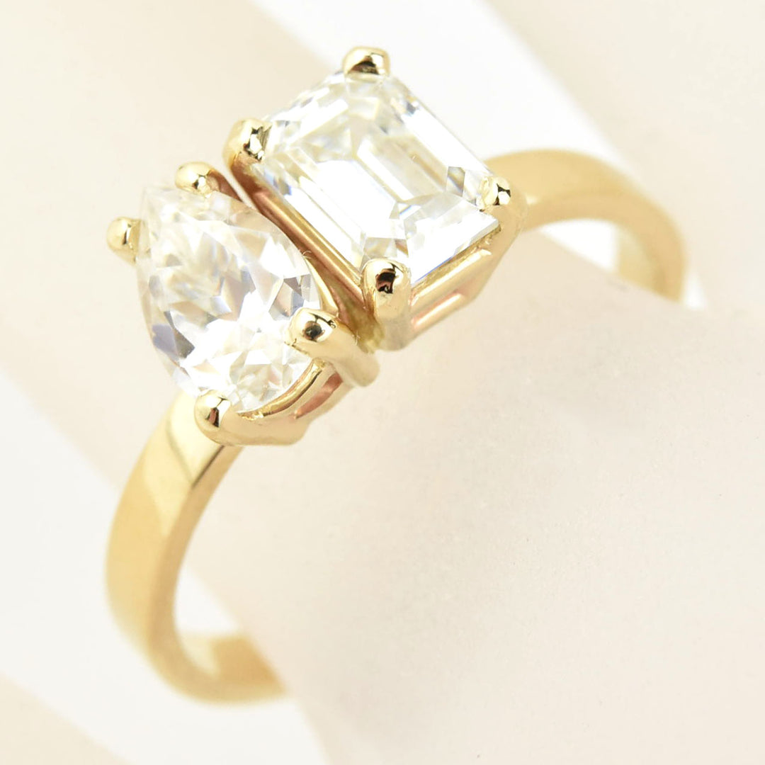 Moissanite Moi et Toi Engagement Ring - Goldmakers Fine Jewelry