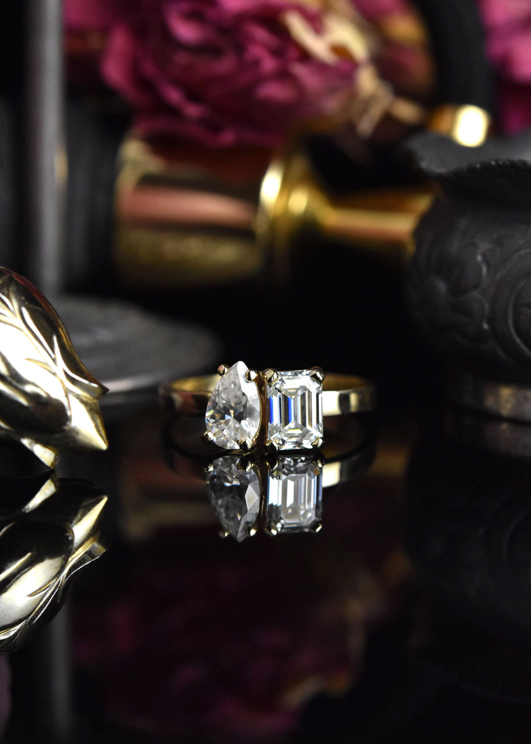 Moissanite Moi et Toi Engagement Ring - Goldmakers Fine Jewelry