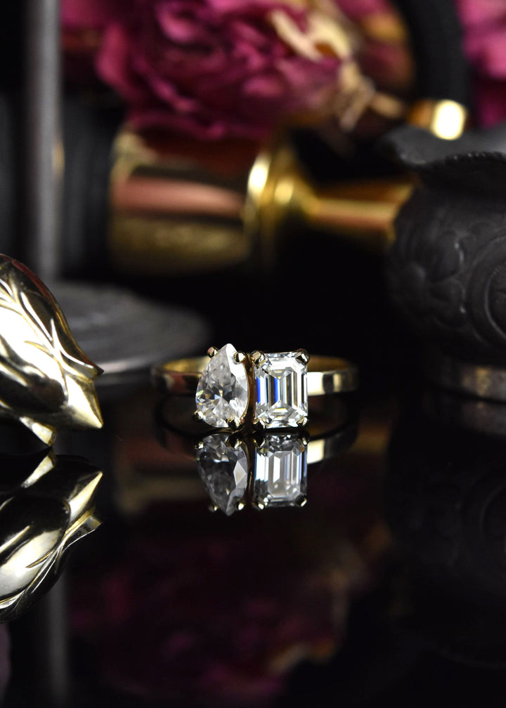 Moissanite Moi et Toi Engagement Ring - Goldmakers Fine Jewelry
