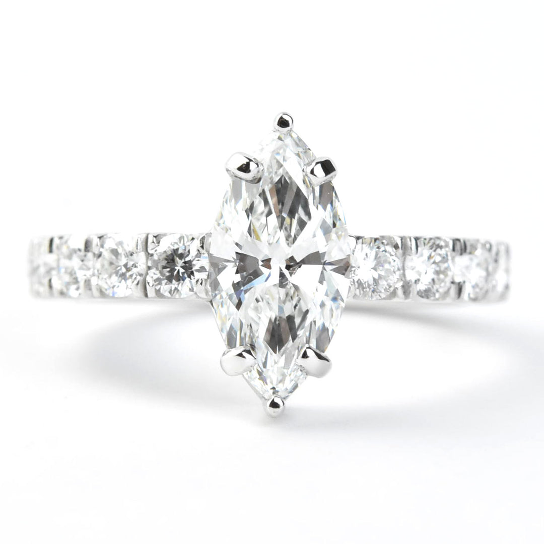 Marquise Diamond Ring in 14k White Gold - Goldmakers Fine Jewelry