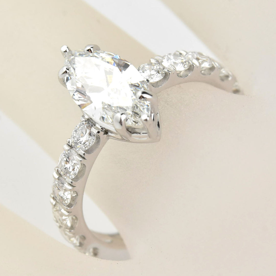 Marquise Diamond Ring in 14k White Gold - Goldmakers Fine Jewelry