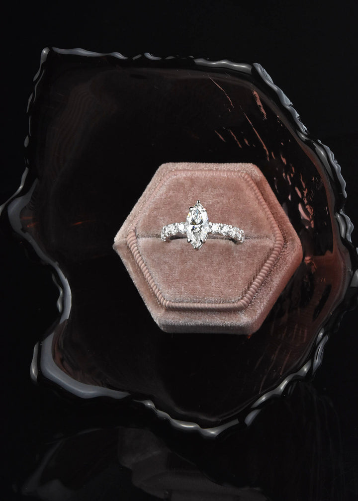 Marquise Diamond Ring in 14k White Gold - Goldmakers Fine Jewelry