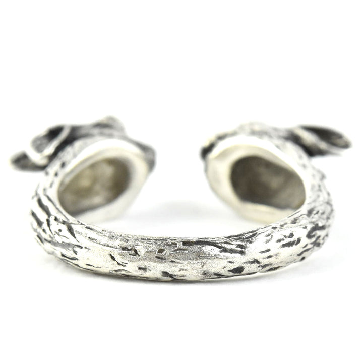 Lucky Rabbits Ring in Silver with Diamonds - Goldmakers Fine Jewelry