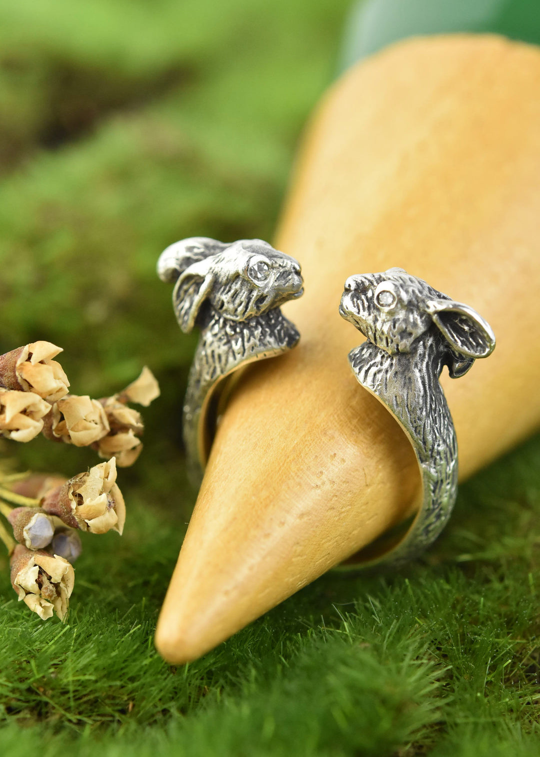 Lucky Rabbits Ring in Silver with Diamonds - Goldmakers Fine Jewelry
