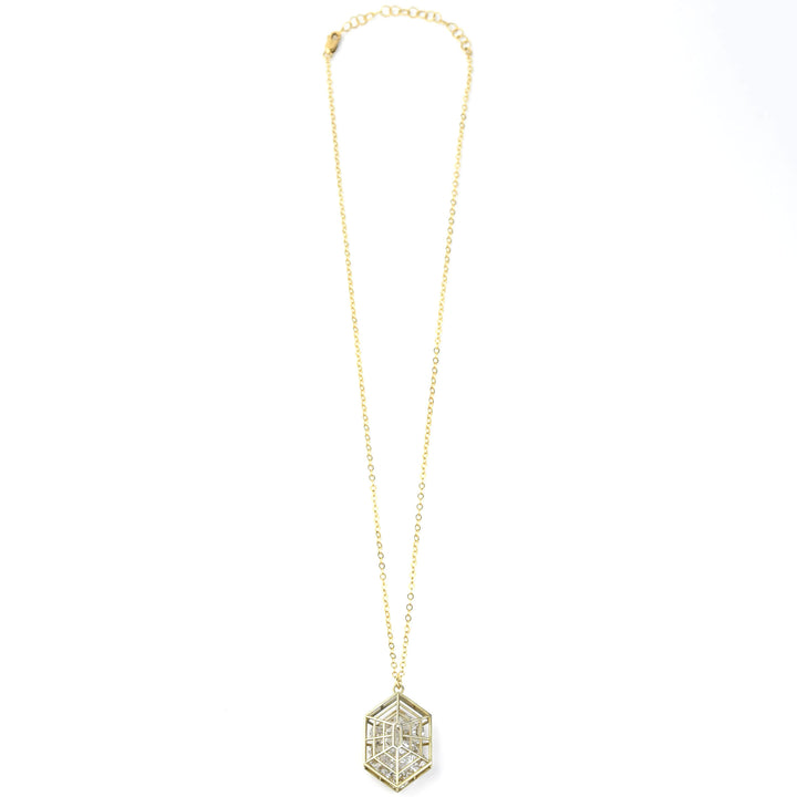 Crystal Cage Necklace in Vermeil - Goldmakers Fine Jewelry