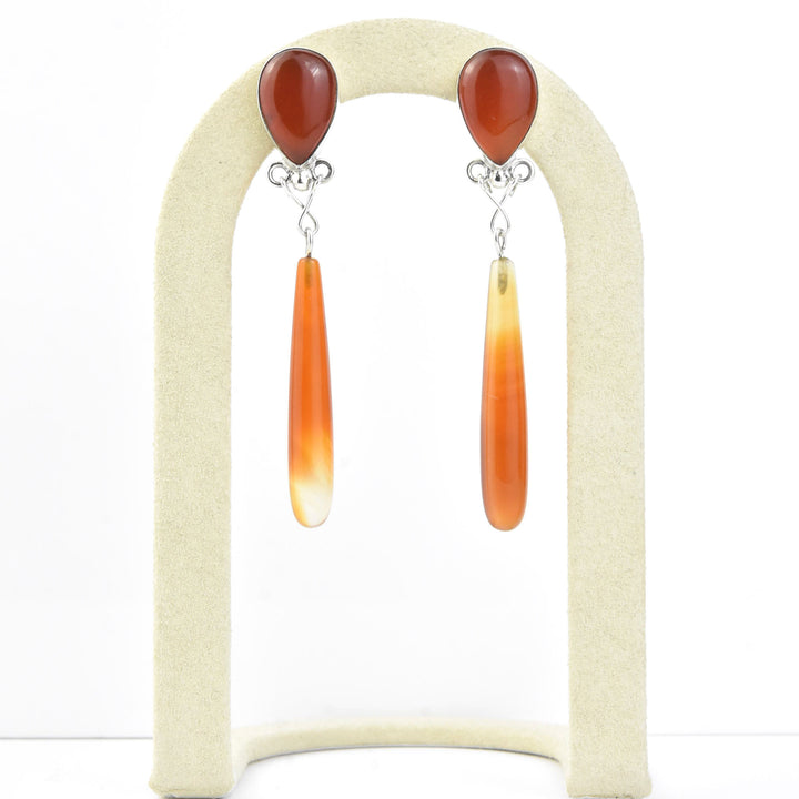 Carnelian Teardrop Statement Earrings