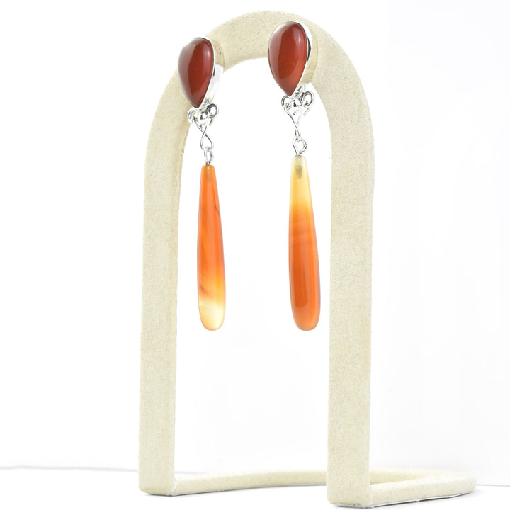 Carnelian Teardrop Statement Earrings
