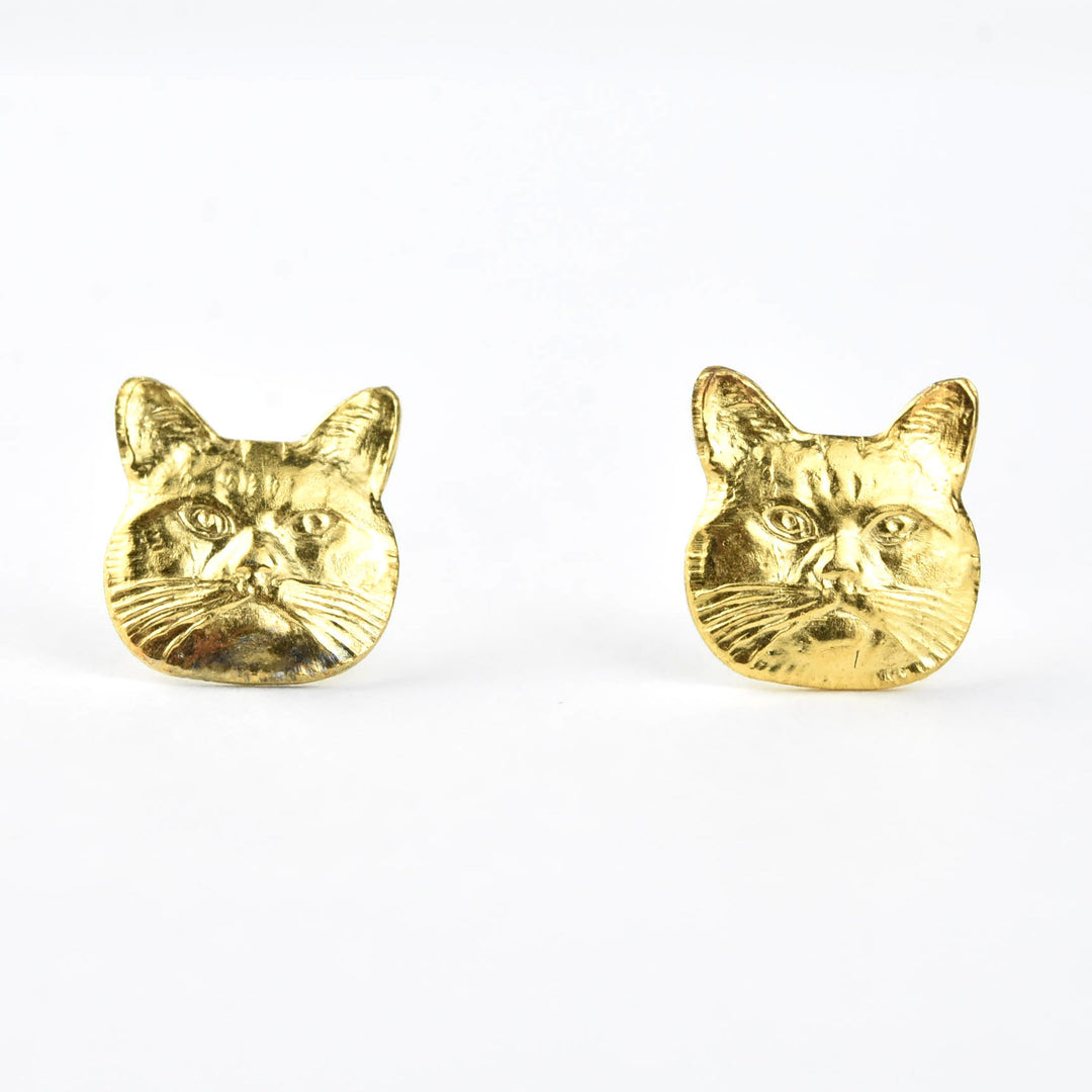 Serious Cat Studs - Goldmakers Fine Jewelry