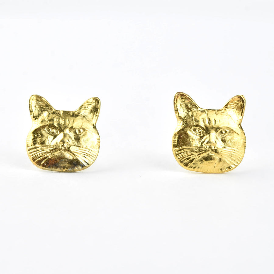 Serious Cat Studs - Goldmakers Fine Jewelry