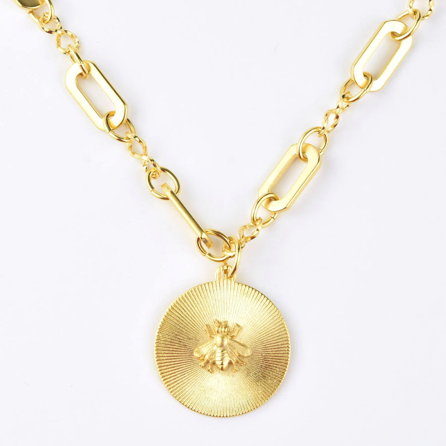 Bee Pendant on Statement Chain - Goldmakers Fine Jewelry