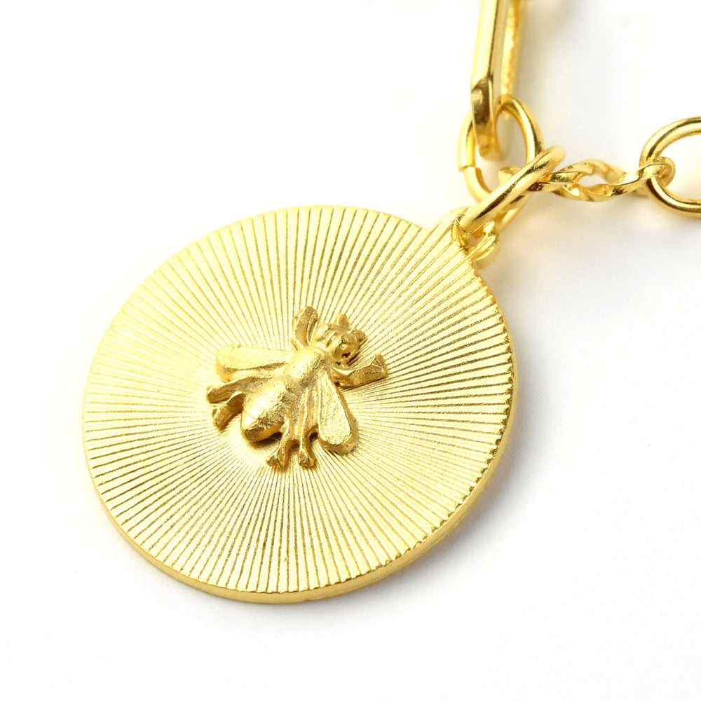 Bee Pendant on Statement Chain - Goldmakers Fine Jewelry