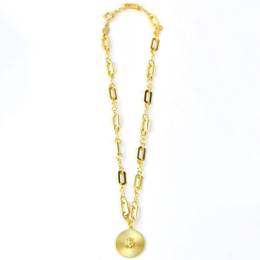 Bee Pendant on Statement Chain - Goldmakers Fine Jewelry