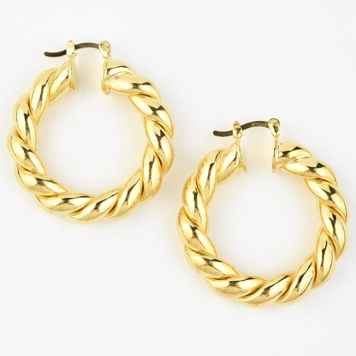 Medium Chunky Twist Hoops - Goldmakers Fine Jewelry