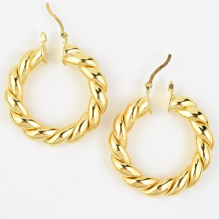 Medium Chunky Twist Hoops - Goldmakers Fine Jewelry