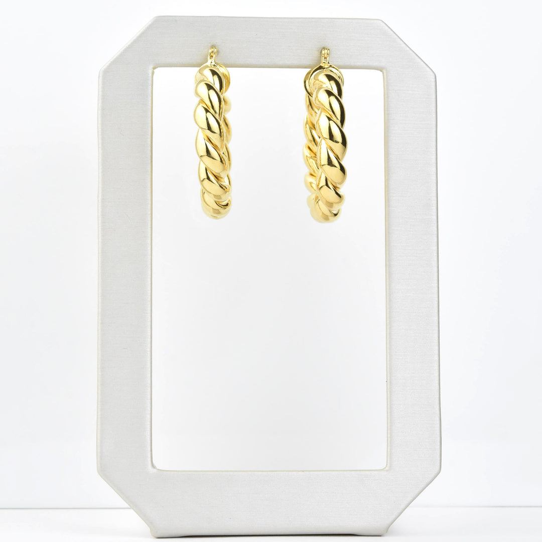 Medium Chunky Twist Hoops - Goldmakers Fine Jewelry